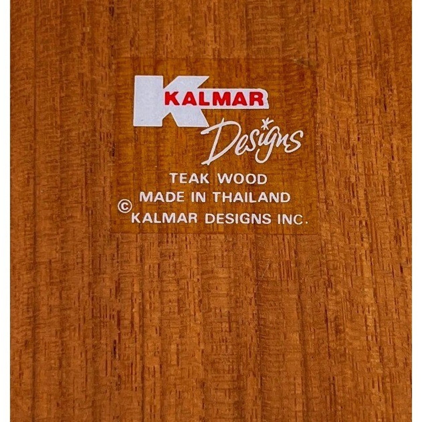 Kalmar Designs Tray Teak Wood Desk Memo Holder Vintage MCM Made in Thailand