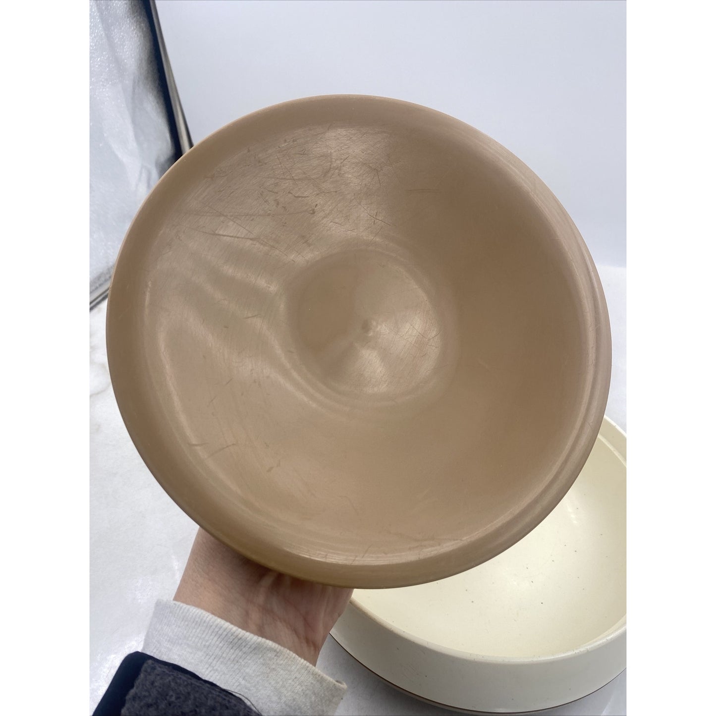 VTG Vacron Bopp Decker Covered Serving Dish Insulated Bowl MCM White