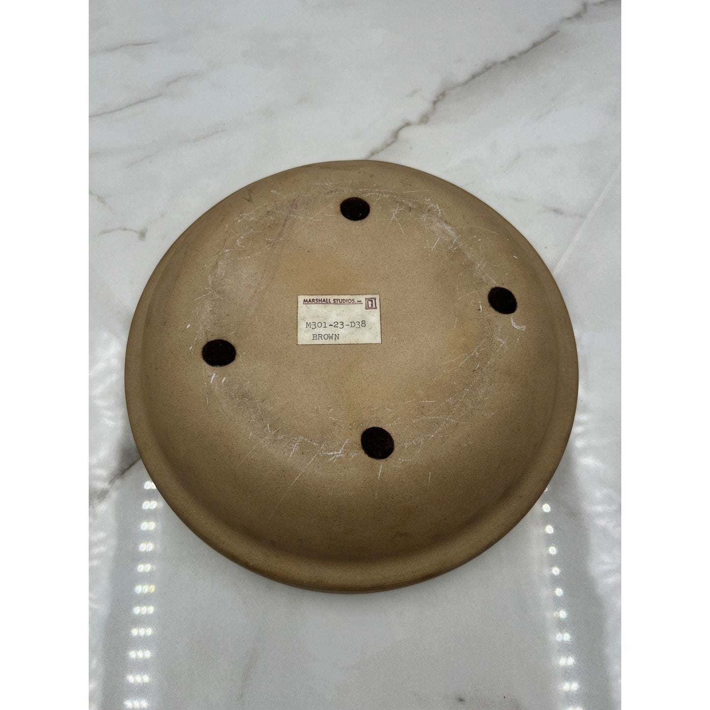 Marshall Studios Vintage MCM Ceramic Ashtray Brown Geometric M301-23-D38