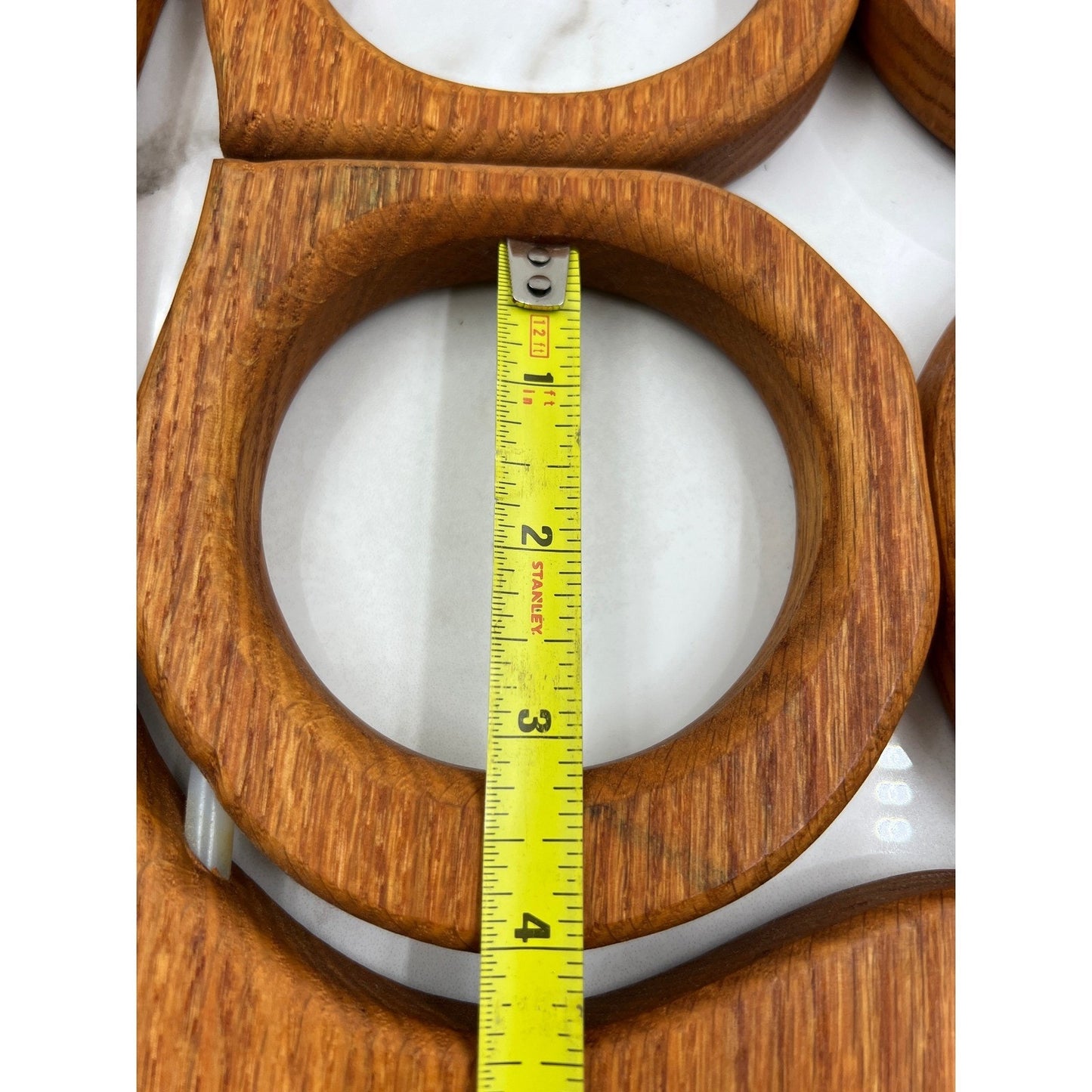 VTG Folding Wooden Trivet Expandable Four Ring Collapsible Wine Bottle Holder