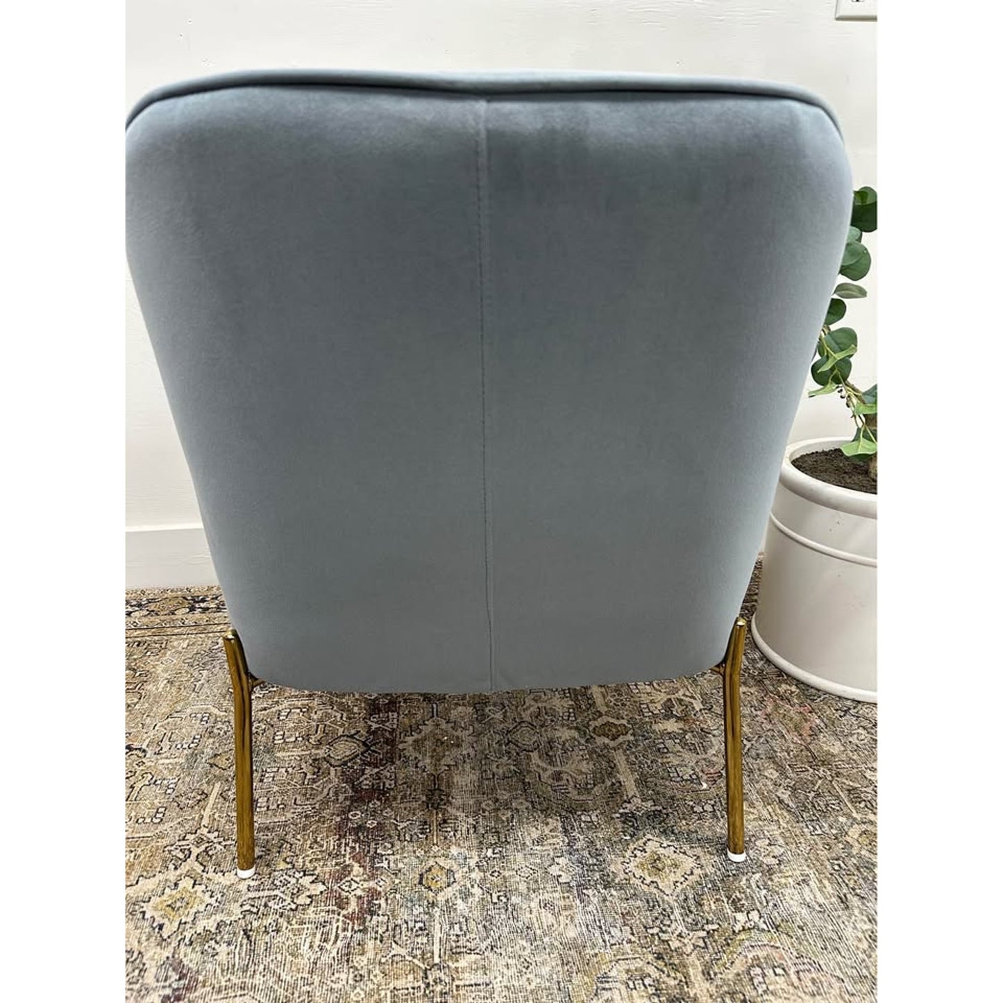 Nora Accent Chair GREY Velvet Arm Chair