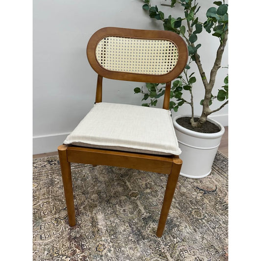 Konstantin Rattan Cane Back Dining Chairs Kitchen Chair with Cushion -Brown
