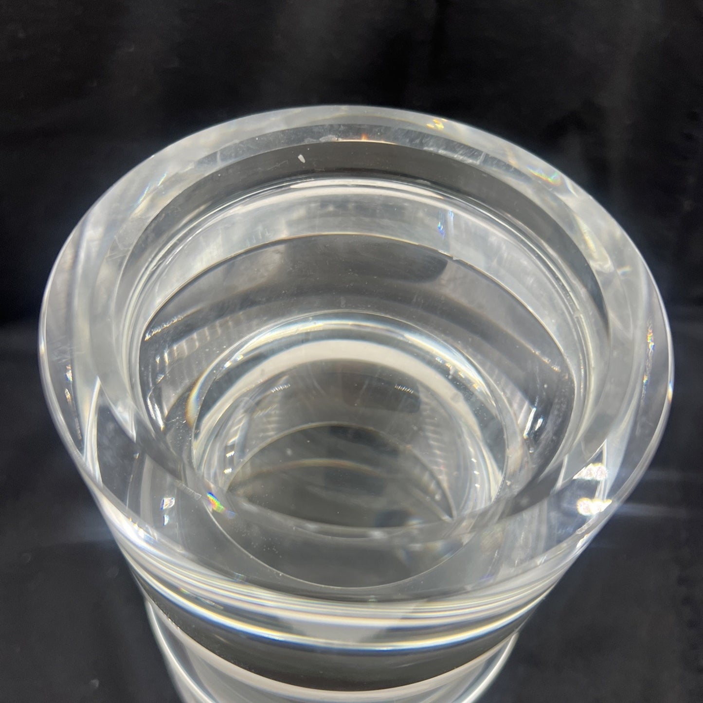 Vintage Crystal Candle Holder 9.5" Clear Ball Pillar Candle Modern