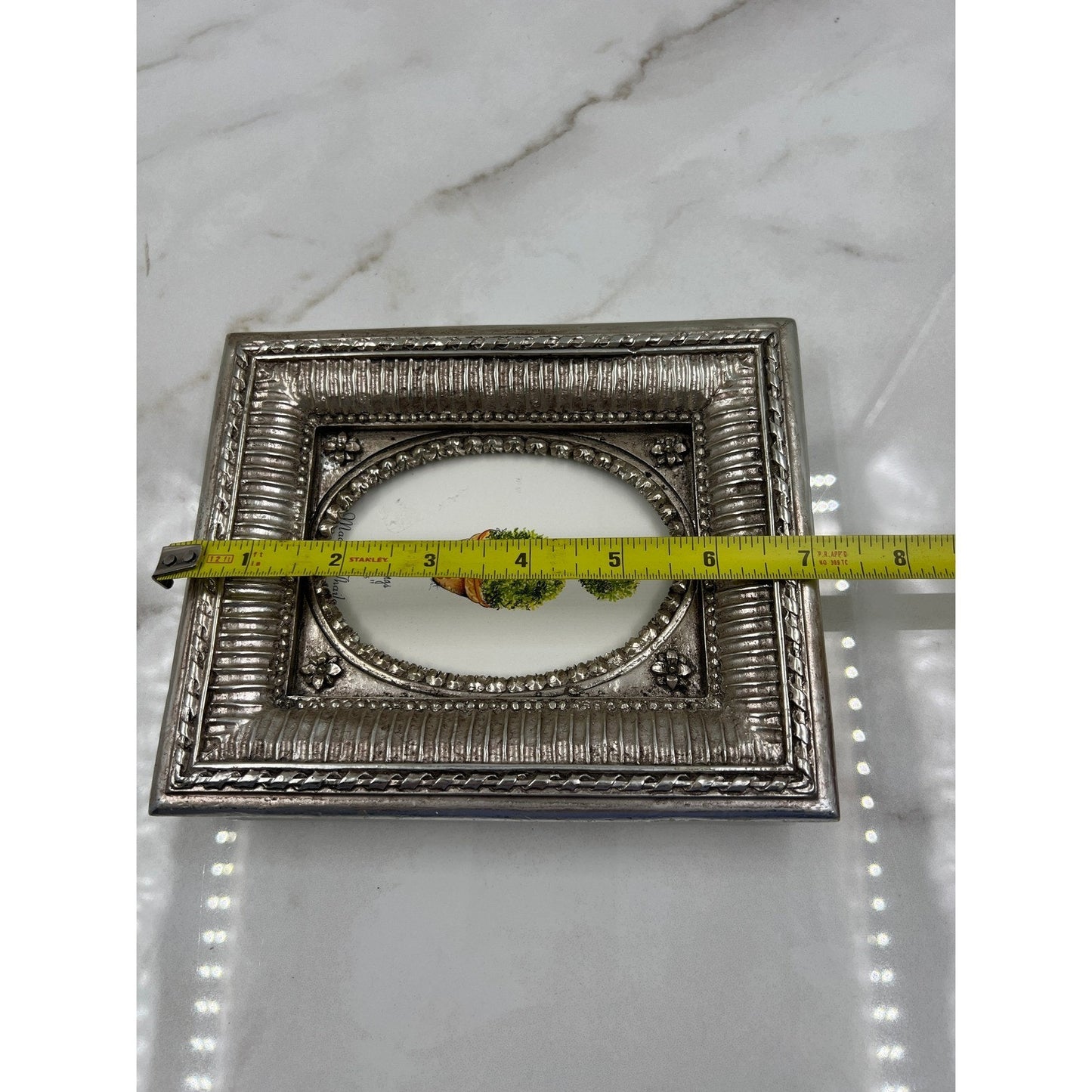 Renderings Picture Frame Silver Pewter Tone Ornate Oval Opening 3.5x5 Tabletop