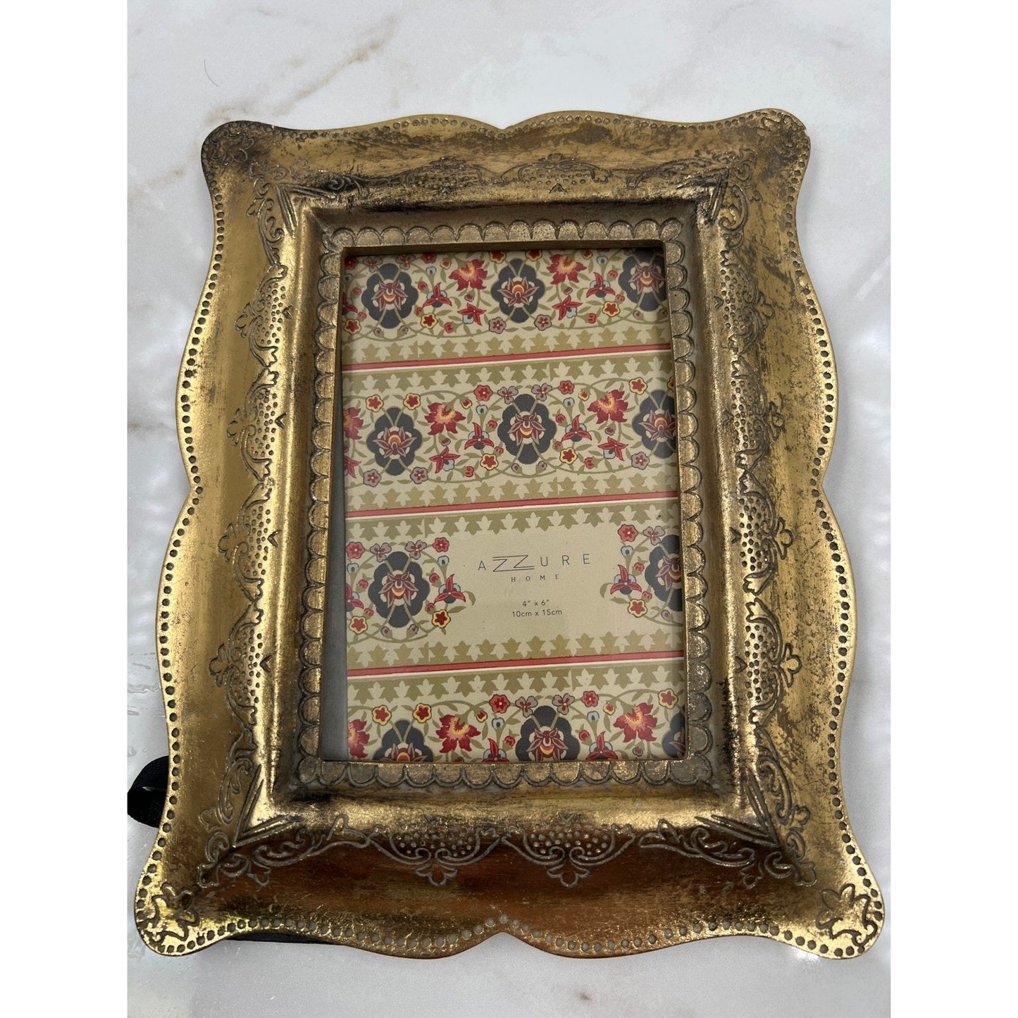 AZZURE HOME Gold Ornate Scroll Photo Frame 4x6 Tabletop Display