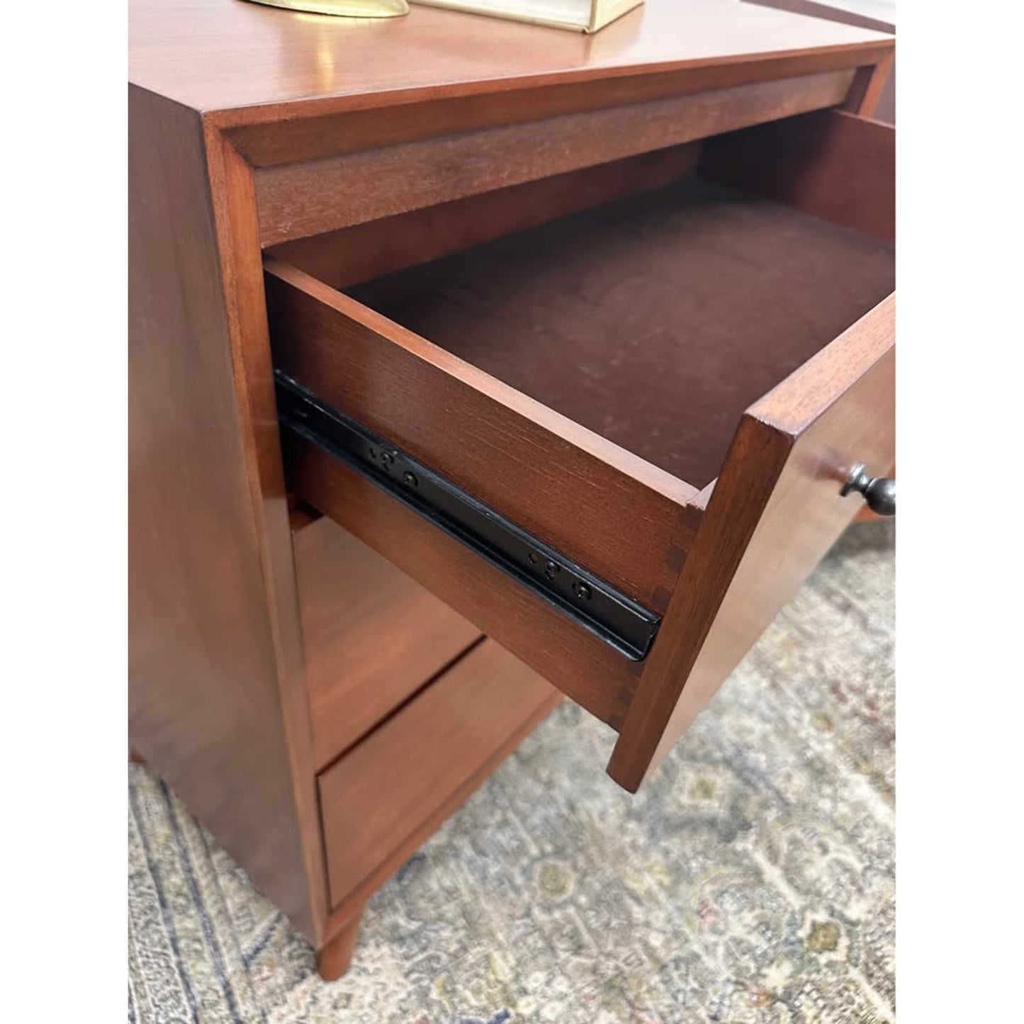 Williams 3 Drawer Chest Nightstands Oversized Chestnut Brown Wood By AllModern MCM Style