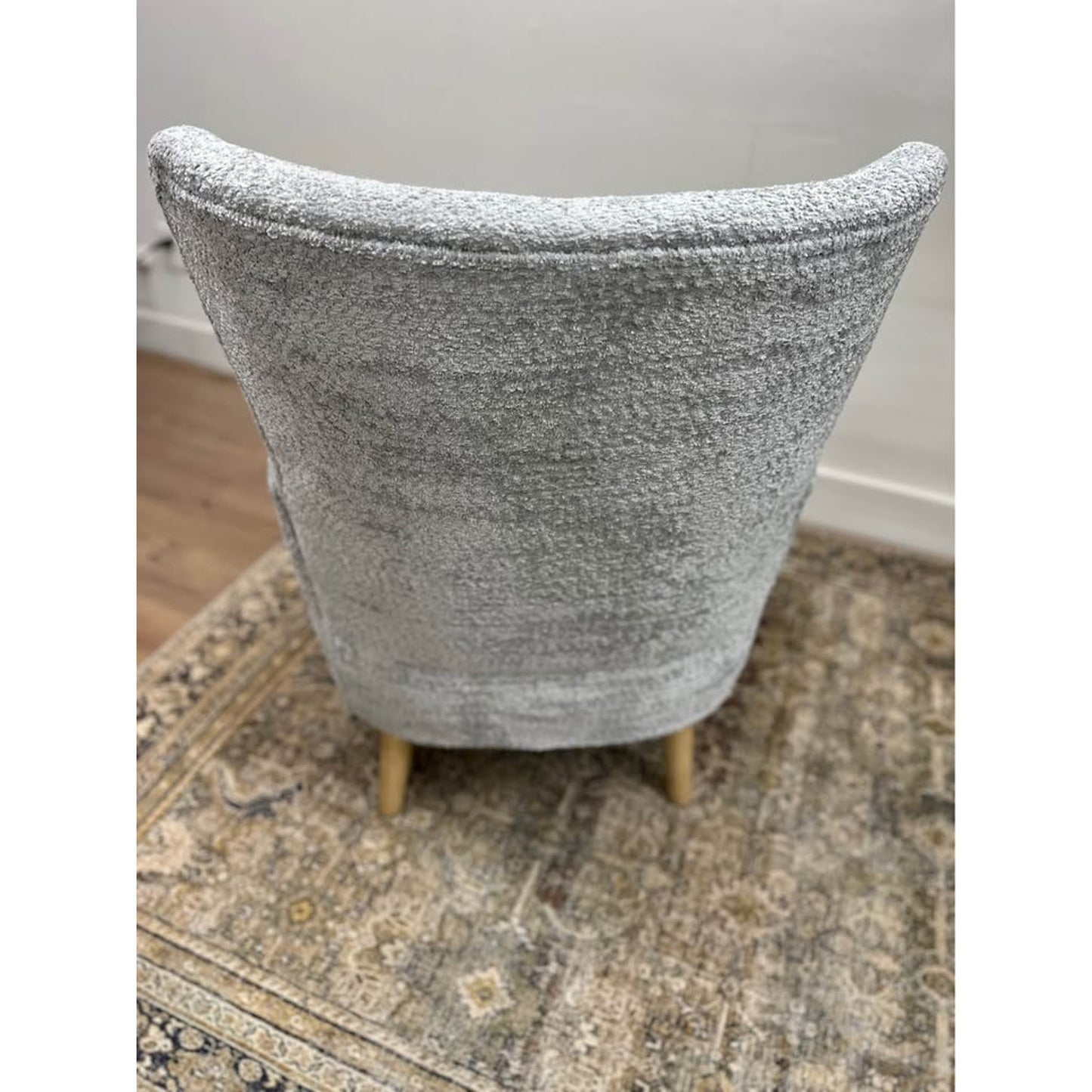 Donna Armchair-GREY Upholstered Wing Back Arm Chair