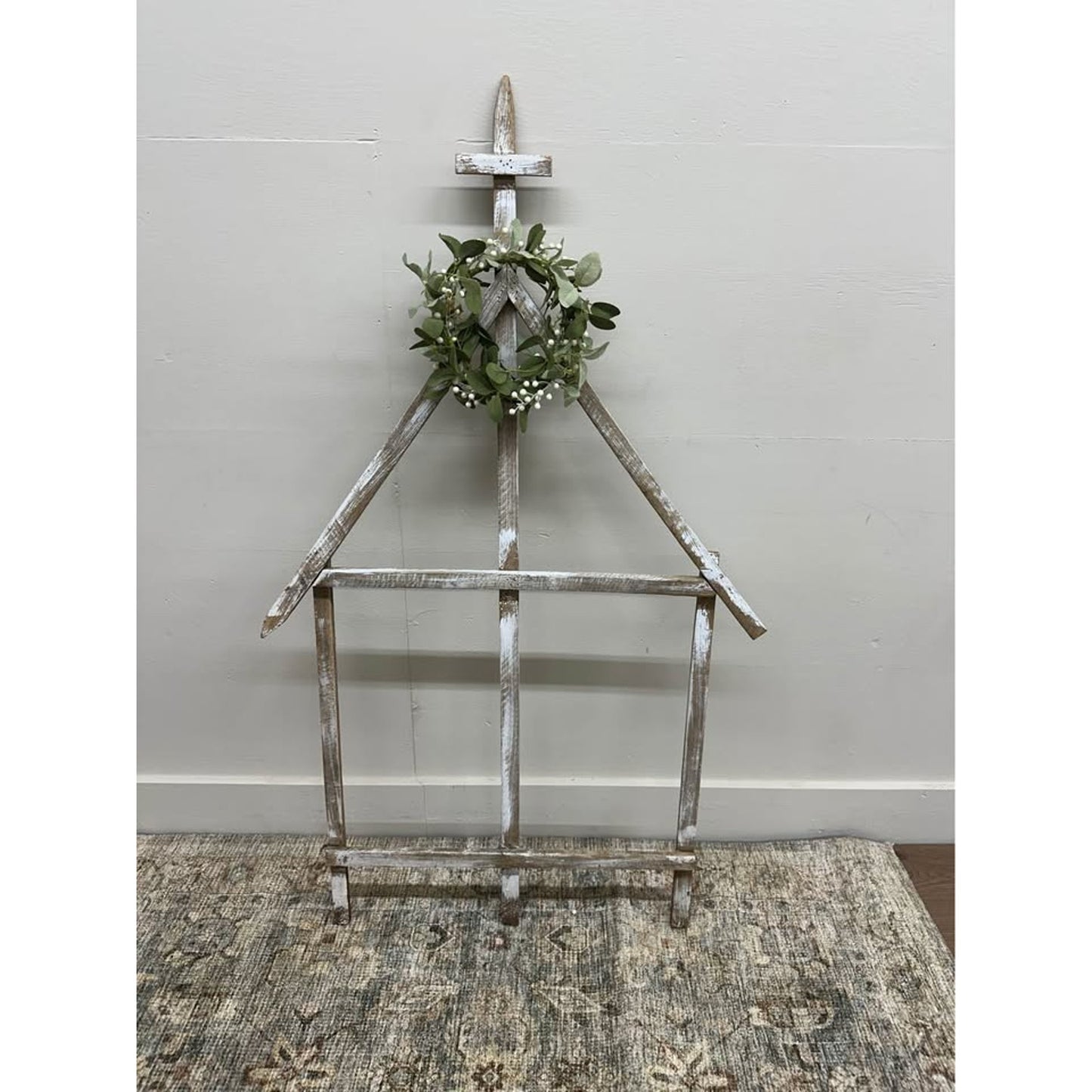 Distressed Farmhouse-style Wooden Church Chapel Window Frame Wall Decoration
