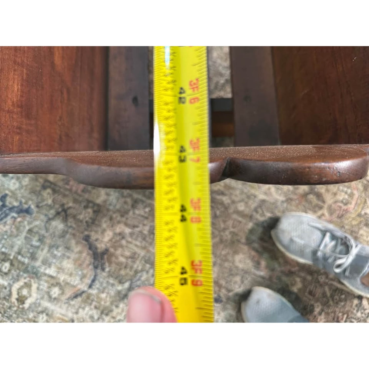Antique Wood Cradle Baby Walnut Rocking Photography Prop