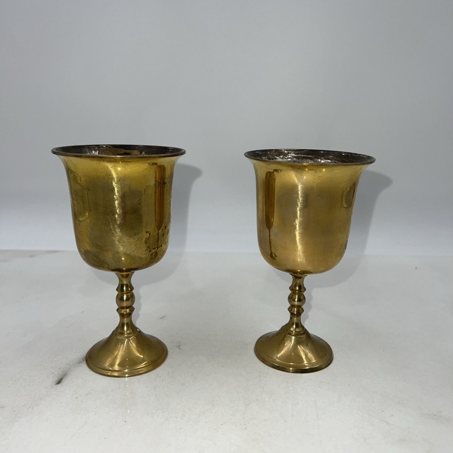 VT Brass Goblets Chalice Made in India Set of 2 5" Tall