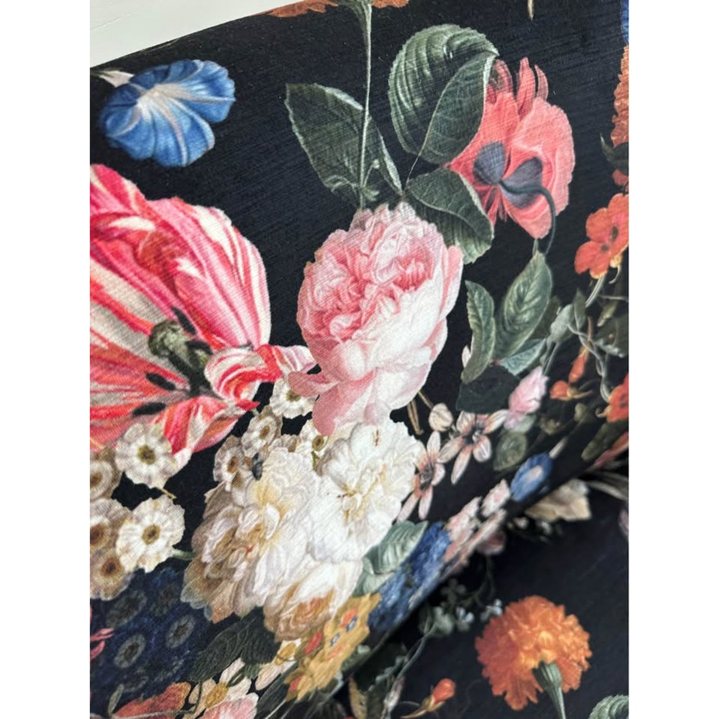 Araceli Armchair-BLACK Floral Archair Nail Head Trim NEW Karat Home