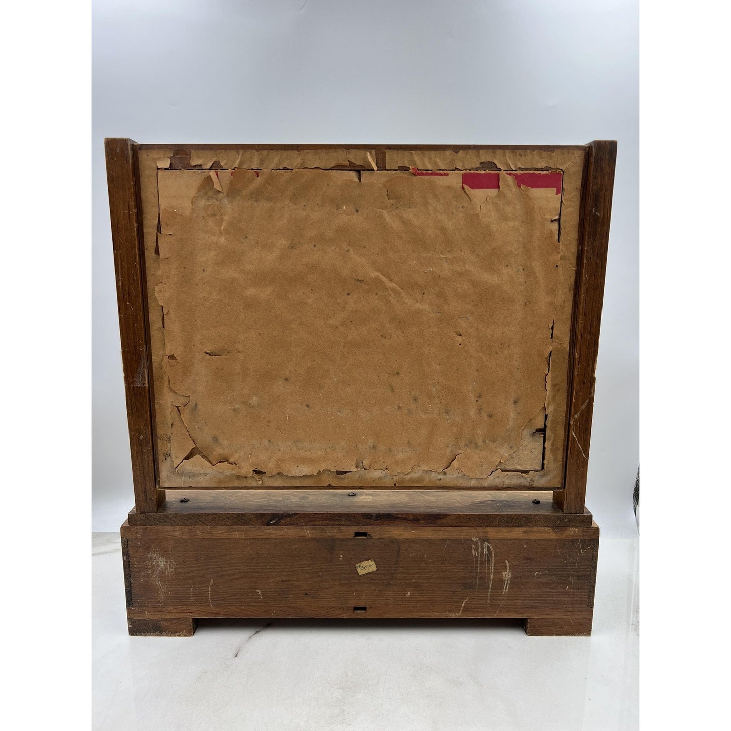 Vintage Wooden Vanity Mirror Box 2 Drawer Dresser Top Swivel Shaving Makeup 18"