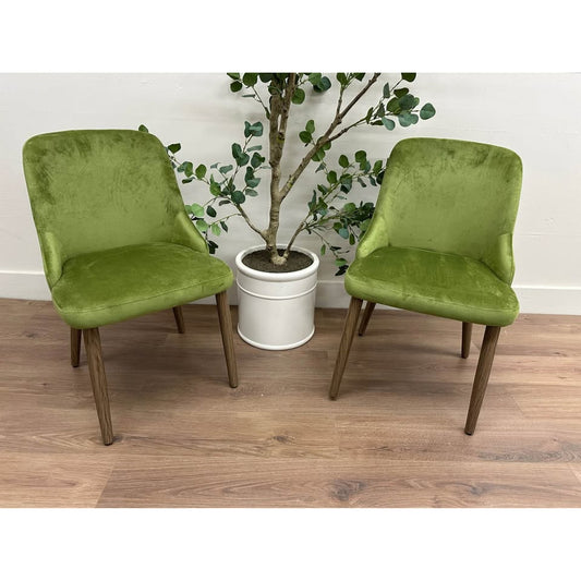 Dining Chairs Kitchen Chairs Green Velvet Set of 2 NEW Karat Home