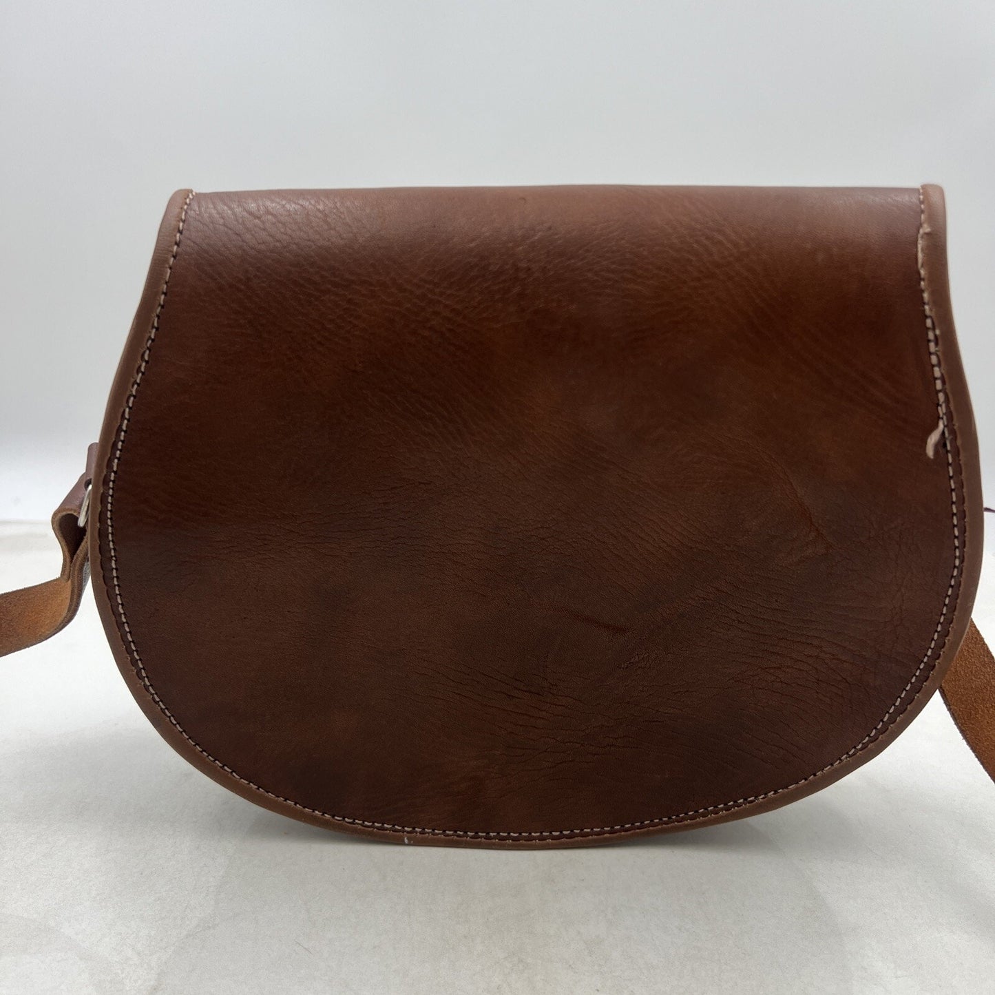 VTG Saddlebag Purse Women’s Brown Tooled Leather Camel Shoulder Bag