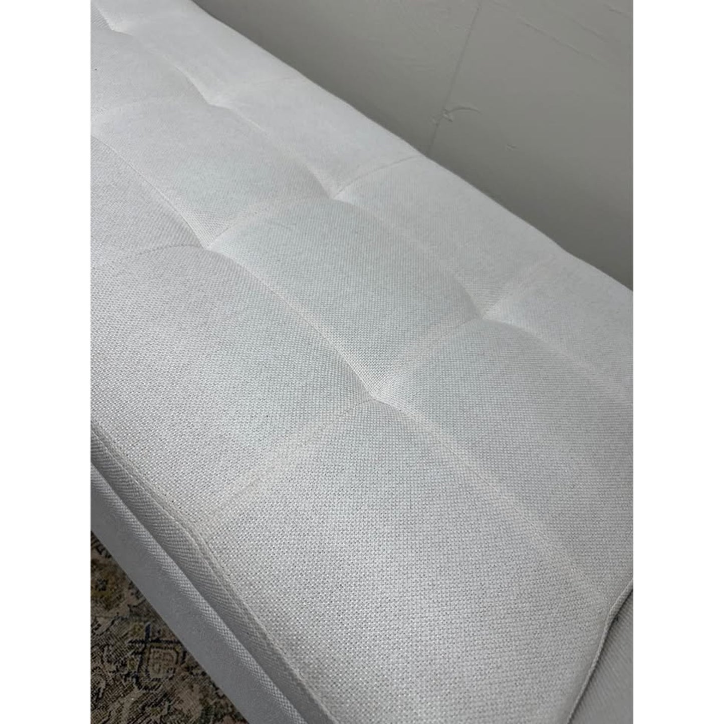 Angel 50.4" Wide Storage Bench-IVORY Gold Base Storage Bench with Bolster Pillows, Upholstered