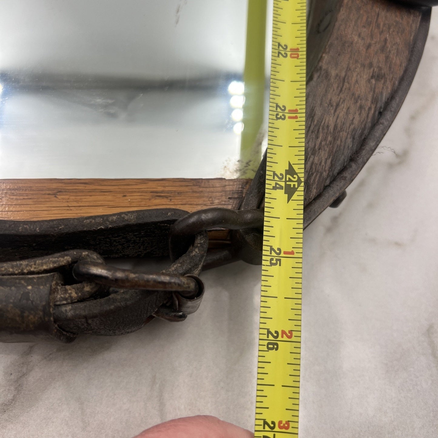 ANTIQUE EQUESTRIAN HORSE COLLAR WALL MIRROR Primitive