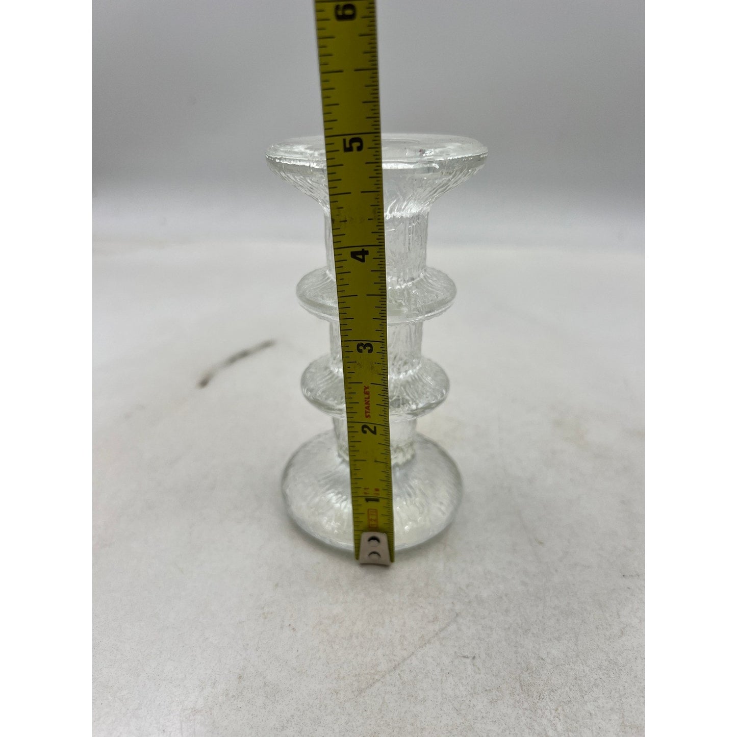VTG Glass Candlesticks Pukeberg Staffan Gellerstadt Eisglass Candleholder