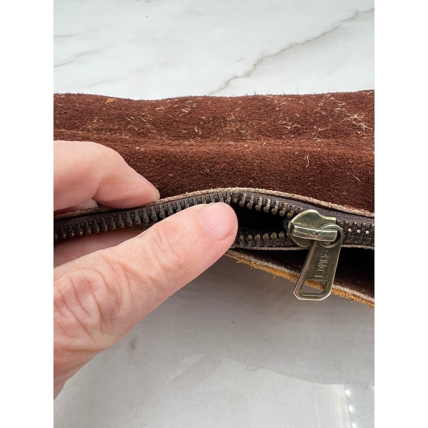 Vintage Patchwork Suede Leather Heart Boho Clutch Bag Brown Tan Braided Trim