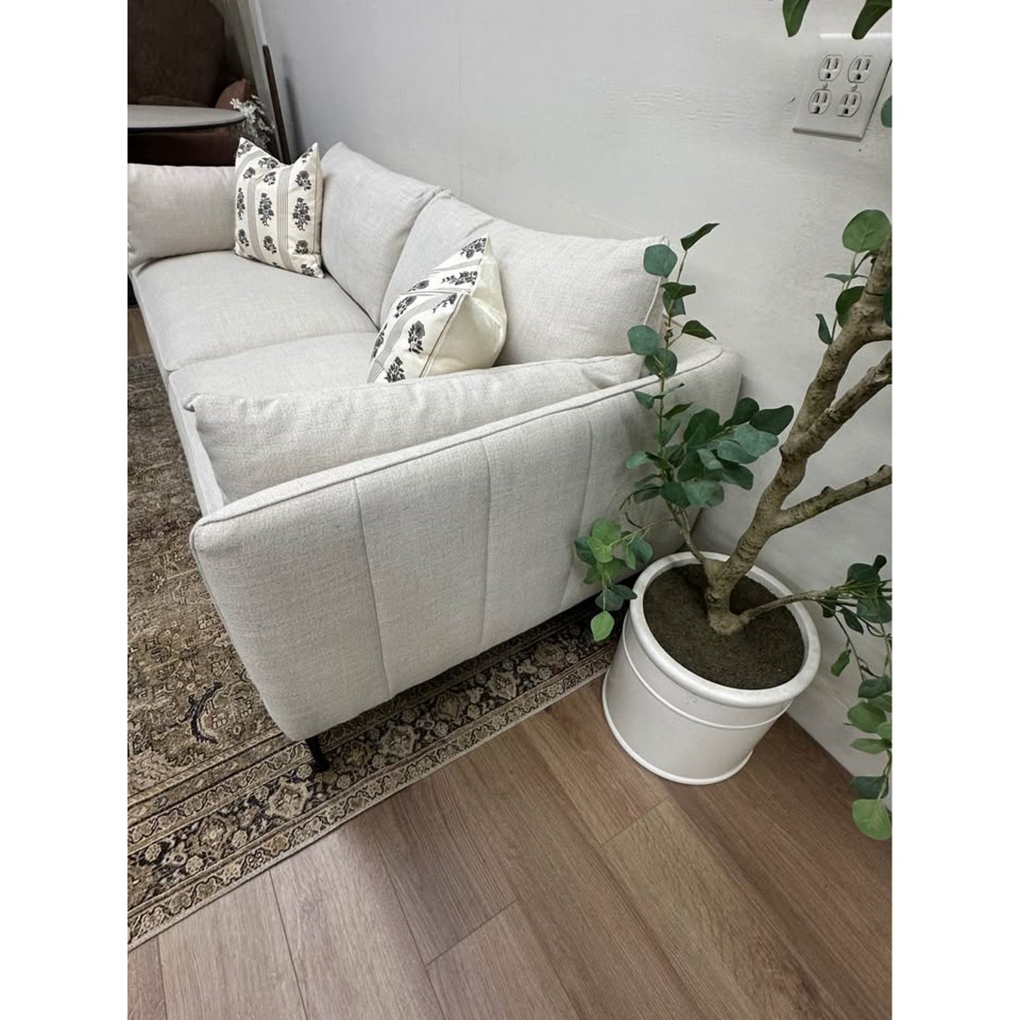 Rae 84'' Upholstered Sofa Couch Beige Effie Linen By AllModern