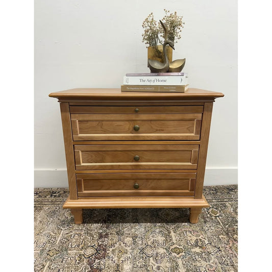 Dominic 3 Drawers Nightstand End Table Built-In Outlets Pull-out Shelf