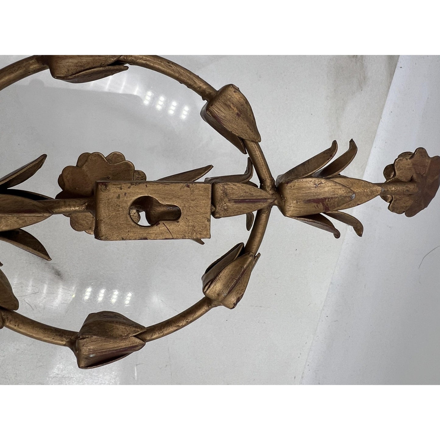 Pair of Austin Italian Tole 2-Arm Wall Candle Sconces Hollywood Regency AC0195