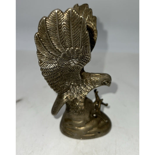 Vintage Hampshire Eagle Sculpture Figurine Genuine Silver Plated 5"