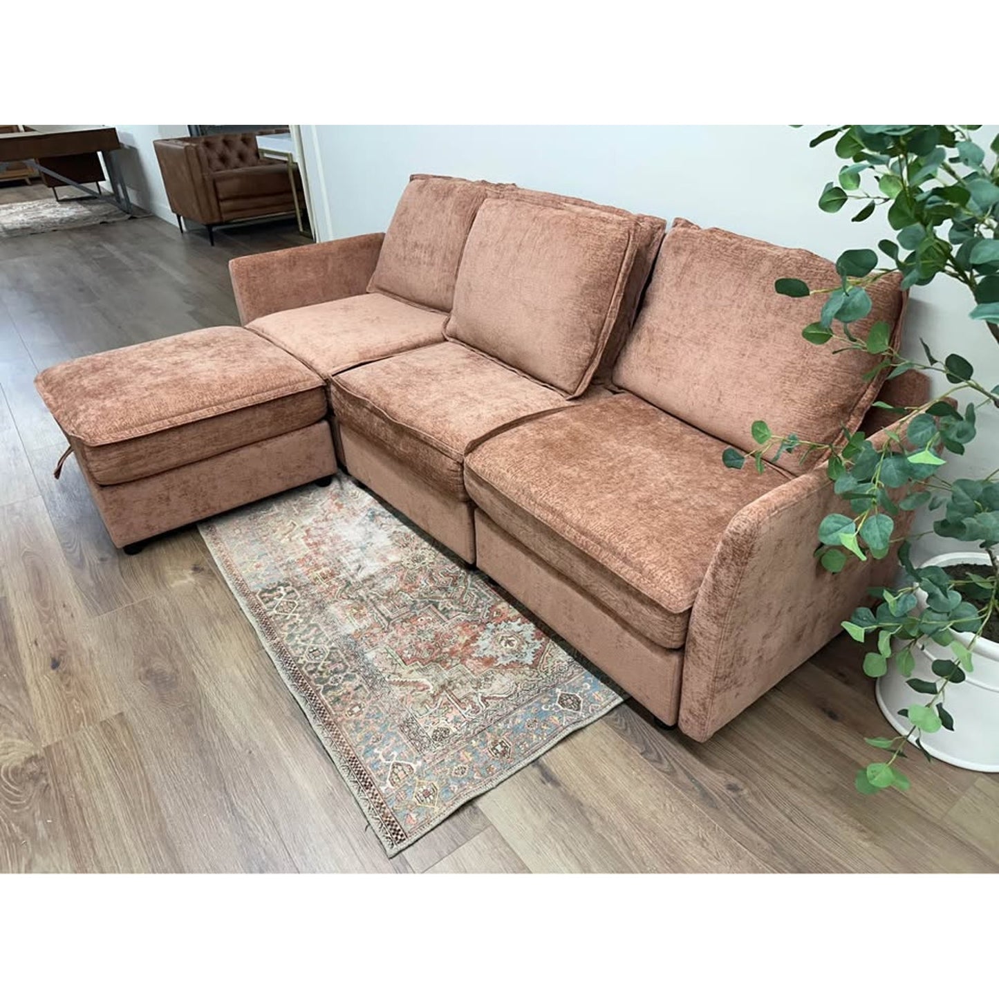 Rebeca Sectional Sofa-ORANGE Pink Three or Four Seater Storage Couch NEW