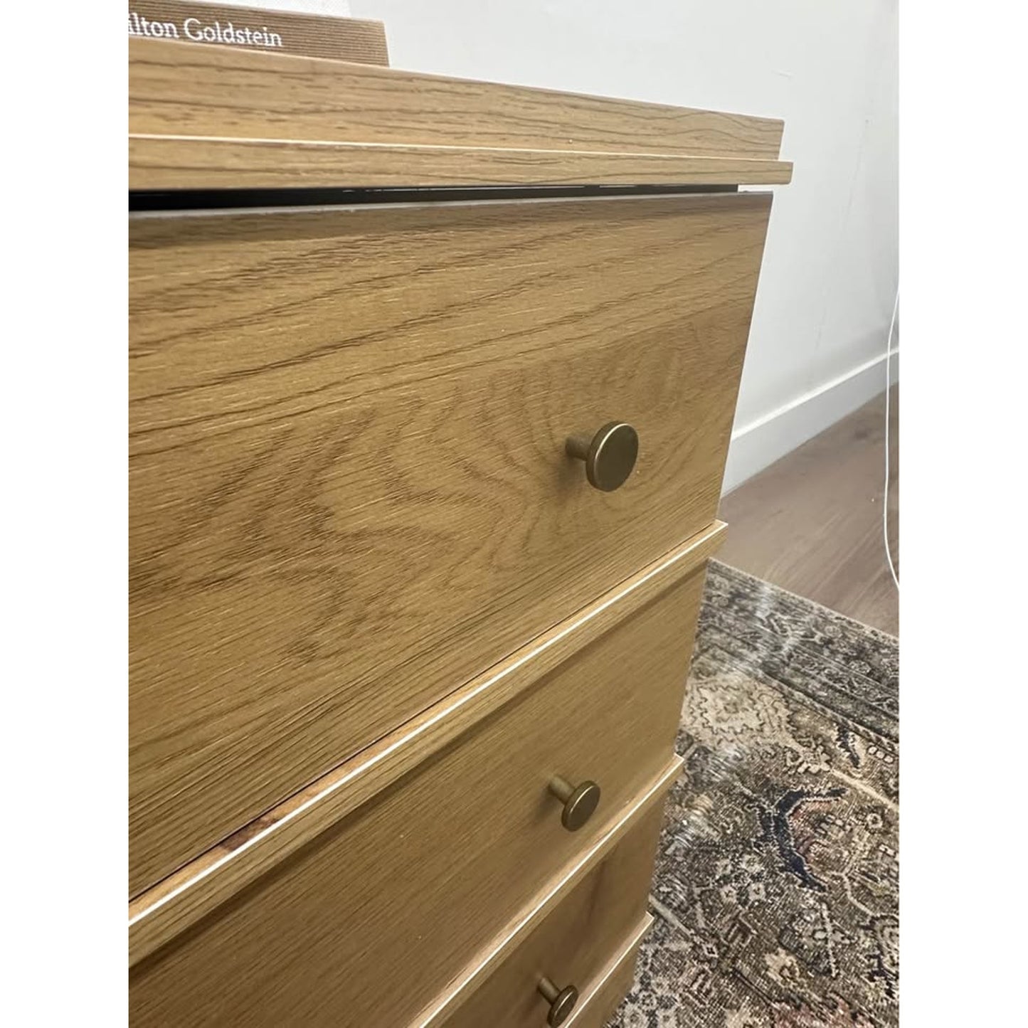 Bridget 3-Drawer Nightstand-ACORN Light Wood Look