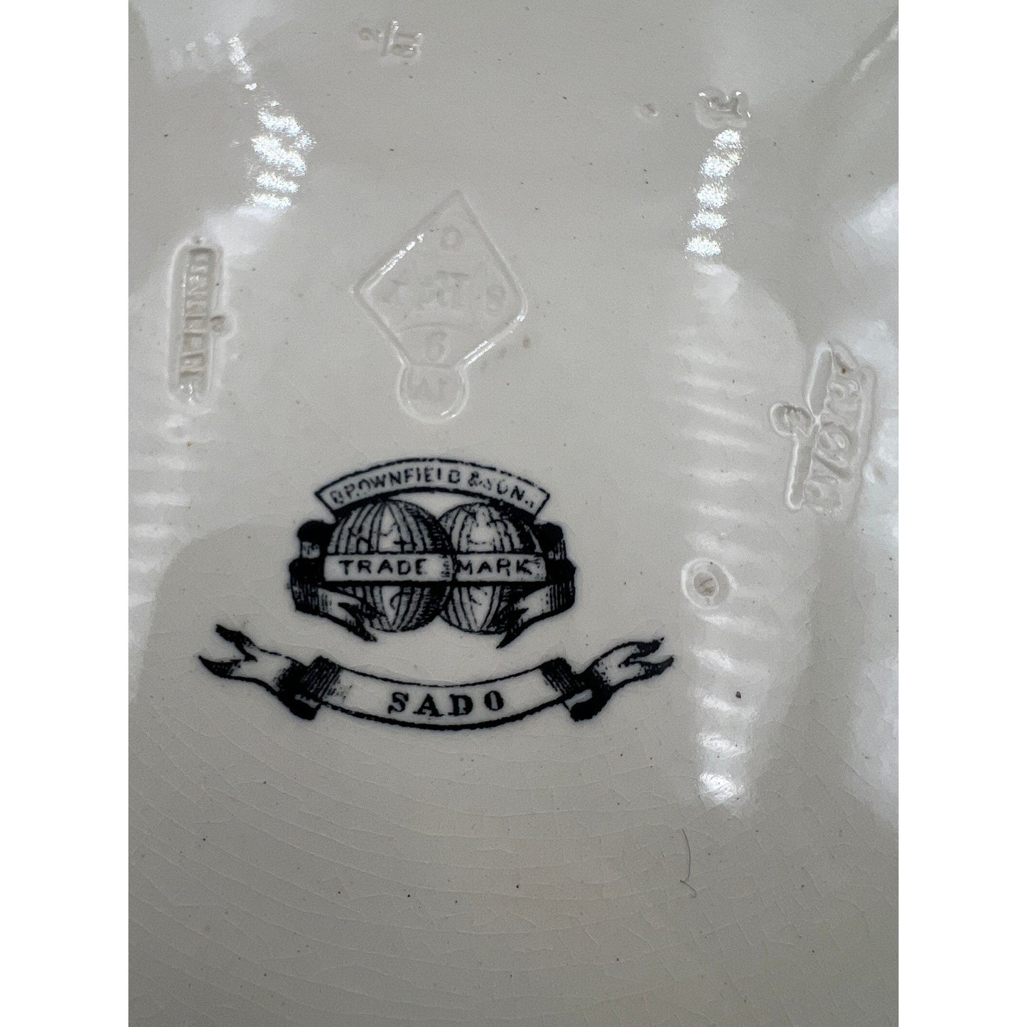 VTG Brownfield Sado Large Serving Bowl Floral Dragon Birds Ironstone