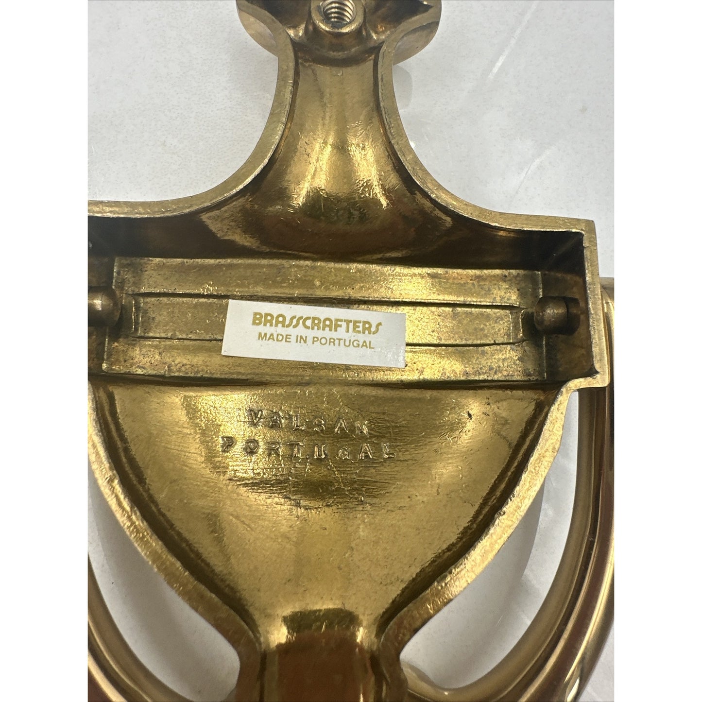 Vintage Brasscrafters Brass Door Knocker Urn Finial Style Portugal 7.5"