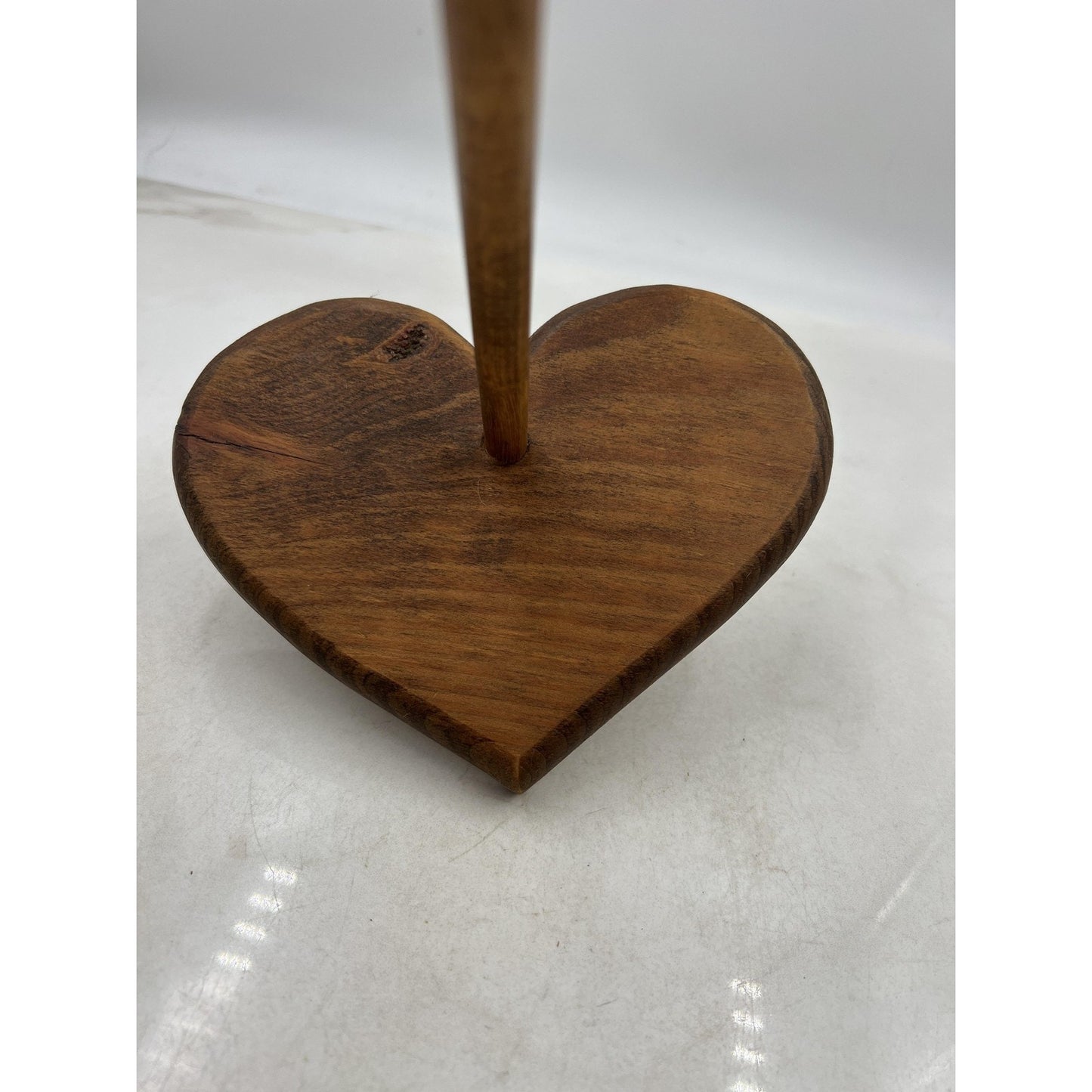 Handmade Wooden Heart Jewelry Display Stand Holder Rustic Decor 12 Inch Tall