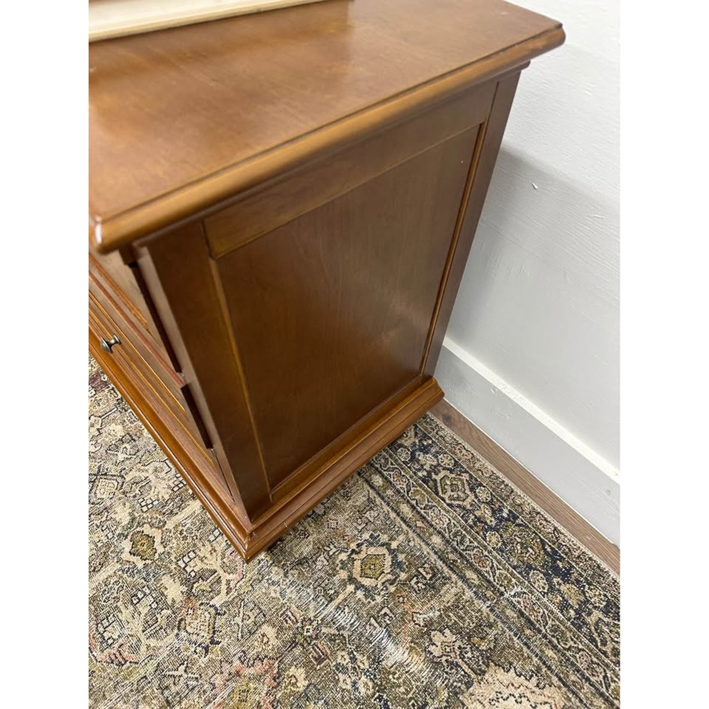 Dominic 3 Drawer Nightstand Walnut Stain Built-In Outlets Wood