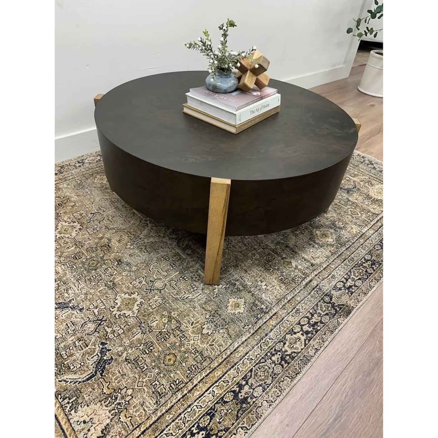 Glendo Single Coffee Table By The Twillery Co. Round Drum Style Wood Base