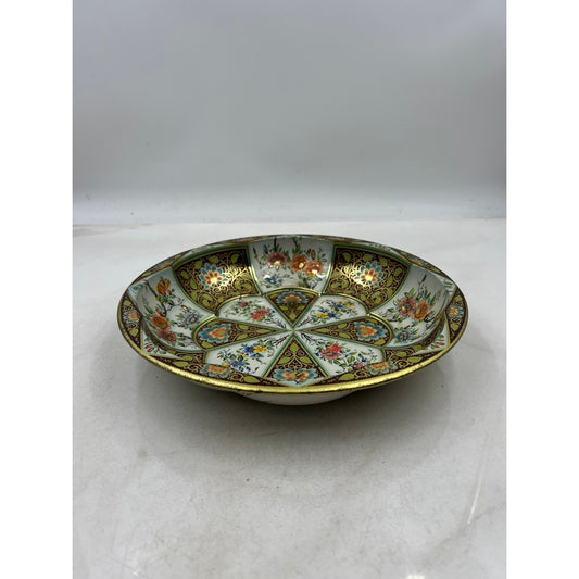 Dahler Decorated Ware Vintage Tin Tray Floral Gold Embossed Made England 1971