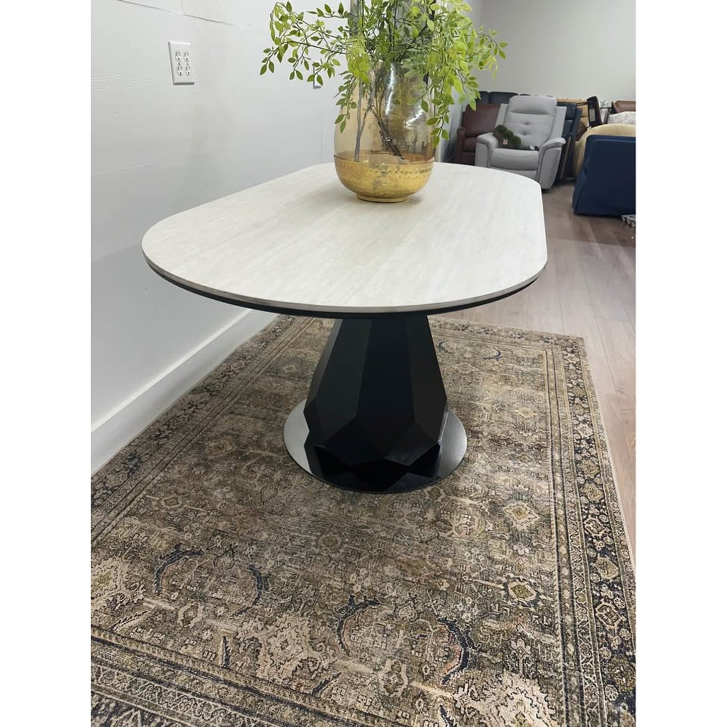 Cashion Oval Dining Table Ivory Black NEW!