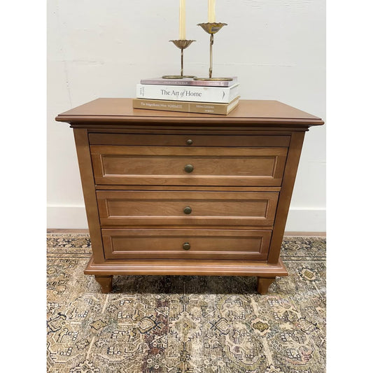 Dominic 3 Drawer Nightstand Seadrift Stain Built-In Outlets Wood