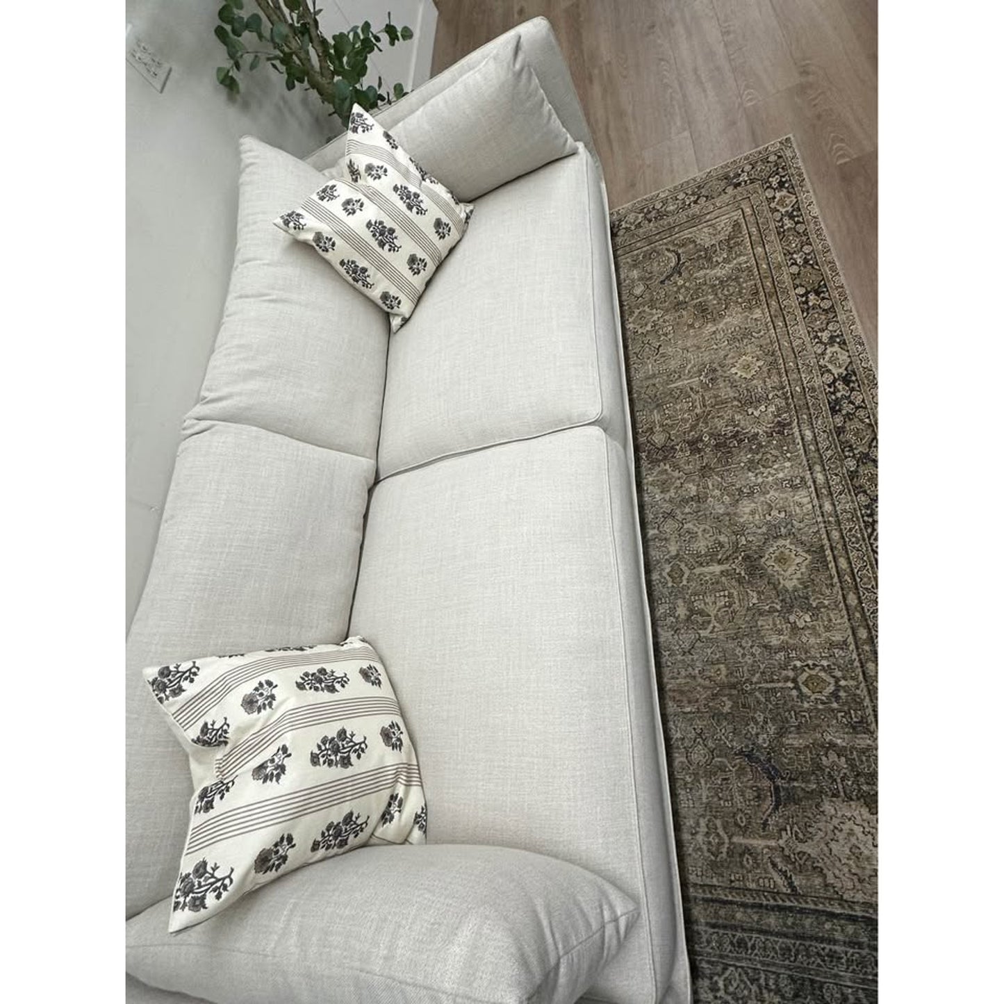 Rae 84'' Upholstered Sofa Couch Beige Effie Linen By AllModern