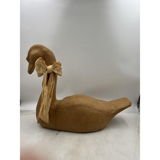 Vintage Craven Pottery Paper Mache Goose Duck Sculpture Folk Art 16" Tall Decor