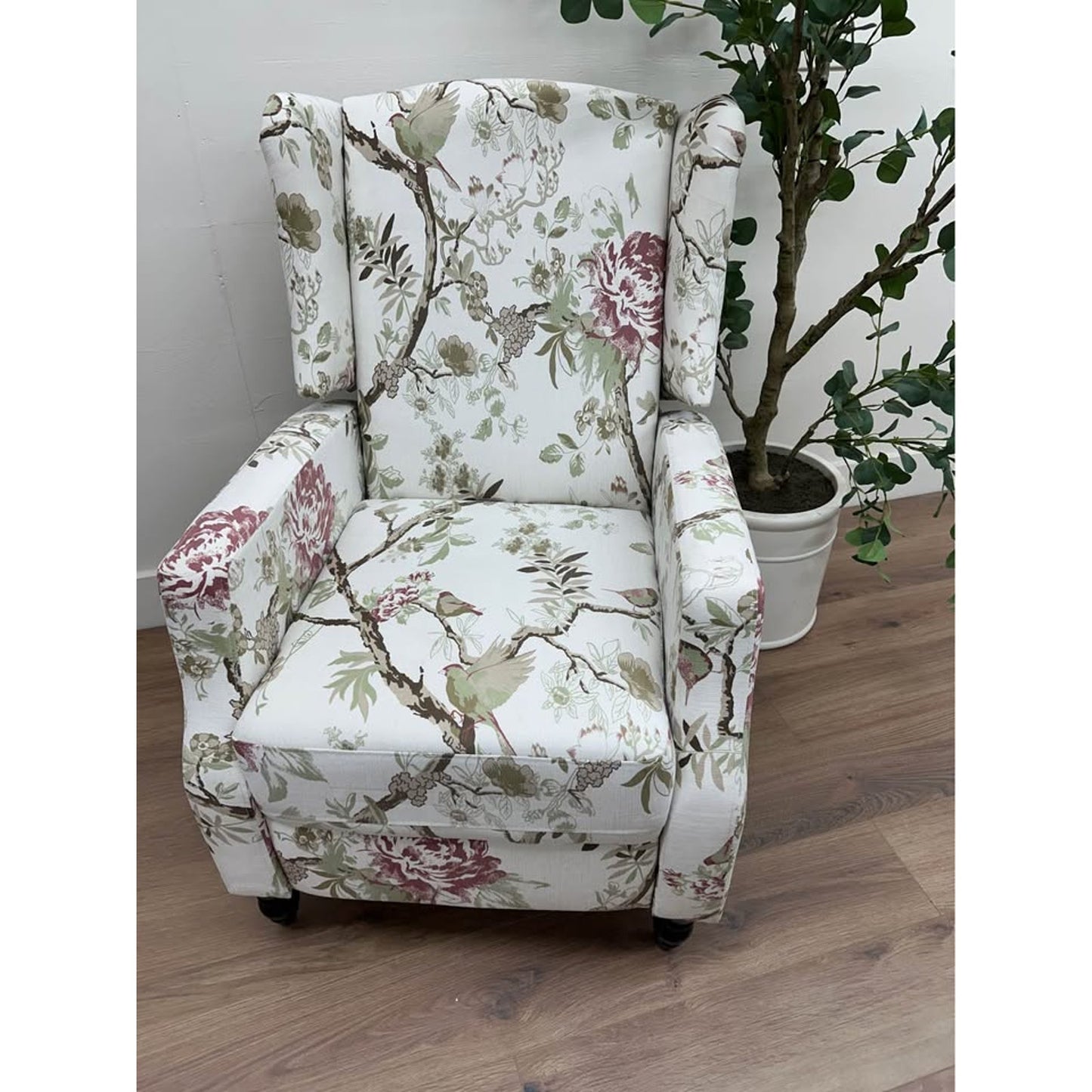 Celia Manual Recliner,French Country BIRD Floral Arm Chair New Karat Home