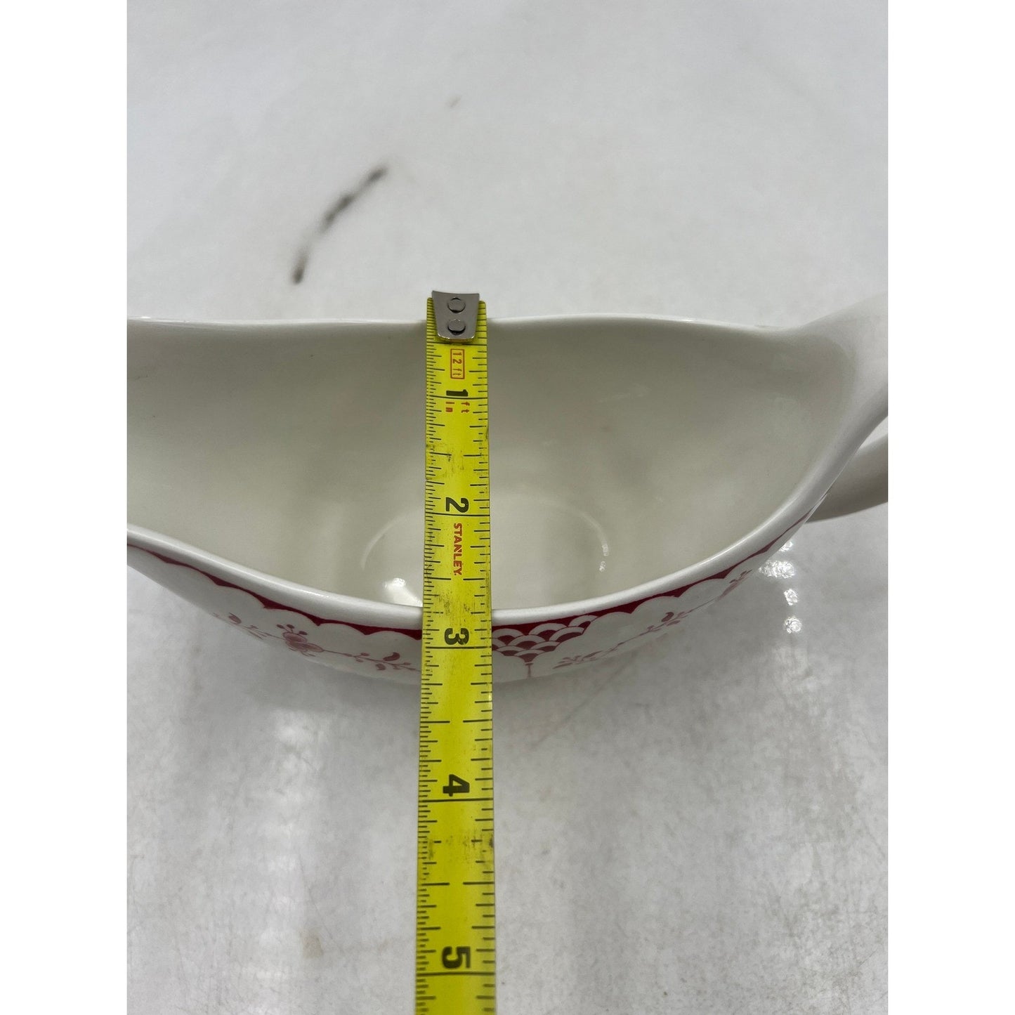 ERICA By Franciscan Pink White Vintage Gravy Boat W/Underplate Made In England