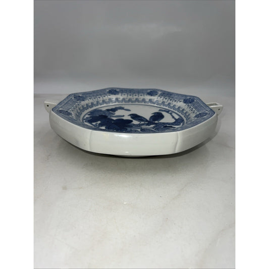 Vintage Chinese Blue & White Porcelain Warming Dish Plate Warmer Chinoissere