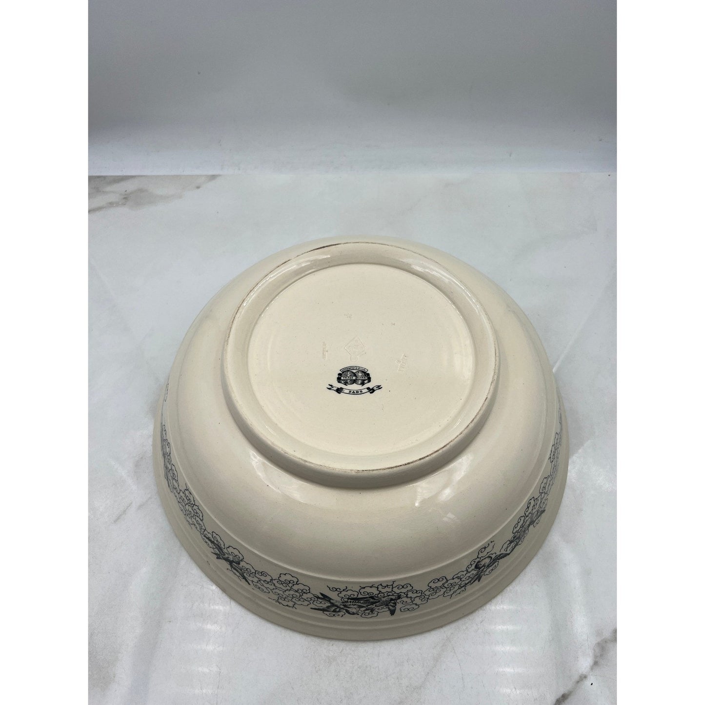 VTG Brownfield Sado Large Serving Bowl Floral Dragon Birds Ironstone
