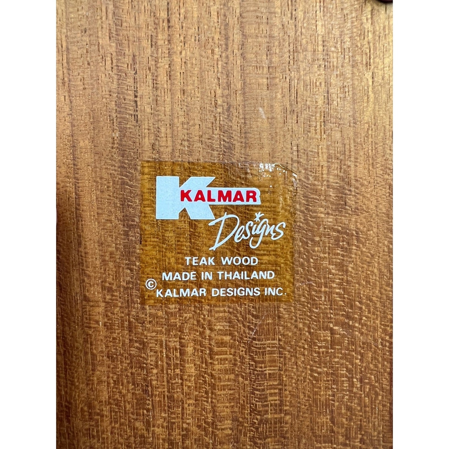 Kalmar Designs Tray Teak Wood Desk Memo Holder Vintage MCM Made in Thailand