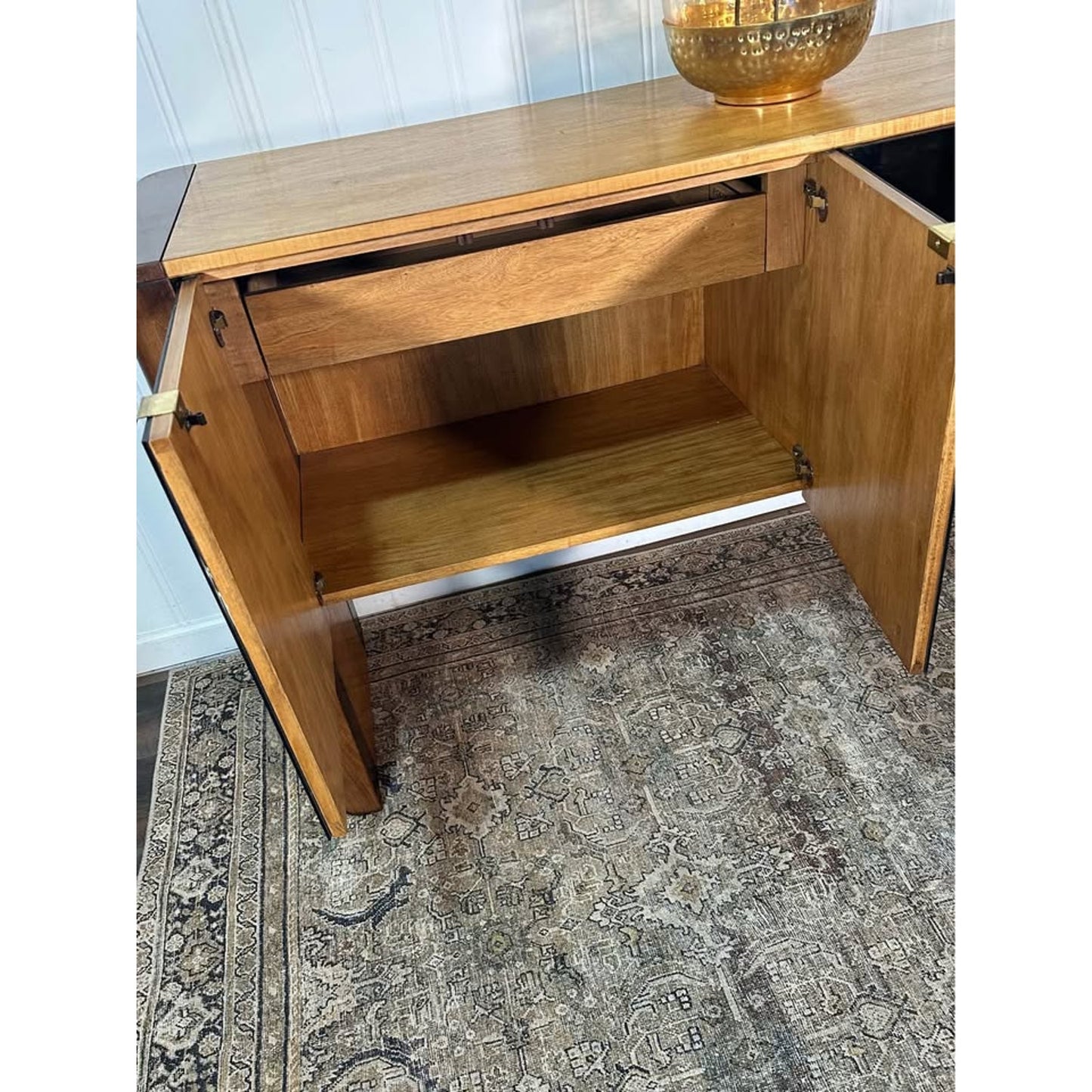 VTG Founders Console Credenza FOUNDERS Buffet Mid Century Modern Two Tone Mirrored Post Modern