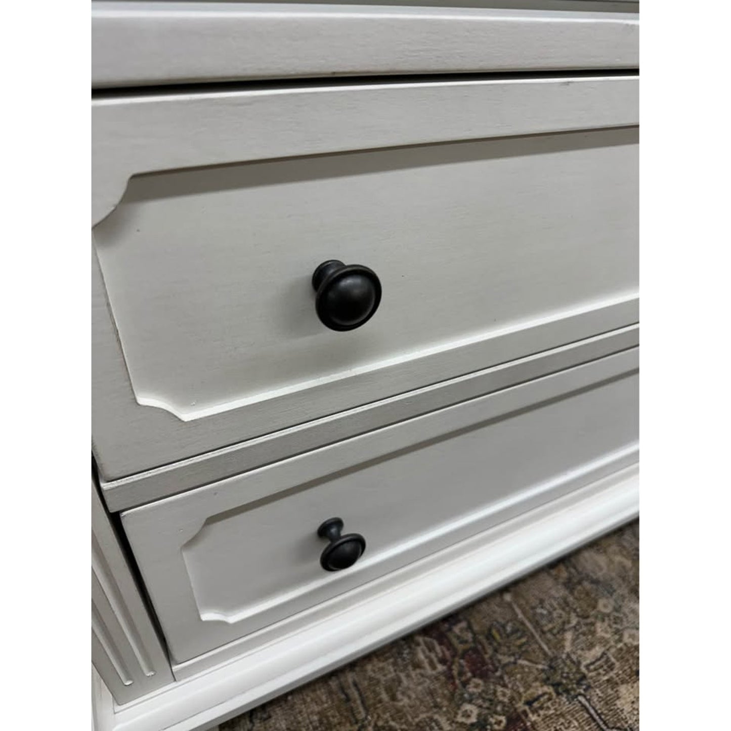 Davide 2 Drawer Nightstand Solid Wood End Table Chest Creamy White W/Charging Station New