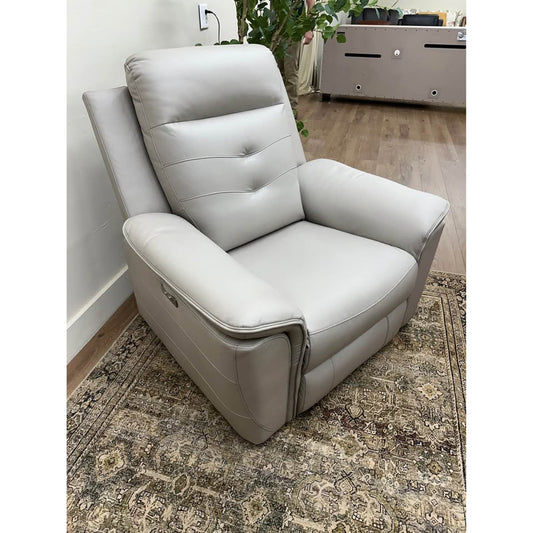 Alteo 39.4" Wide Modern Super Soft Premium Vegan Leather Power Recliner Gray Chair With USB