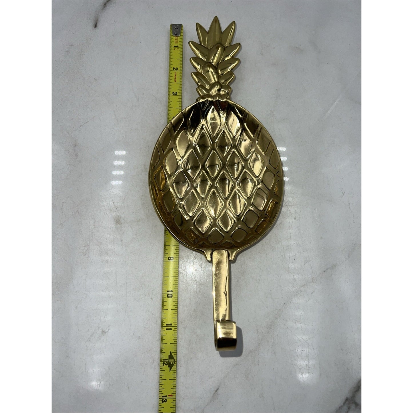 VTG Hampton Brass Wall Hook Pineapple Strong Hanger Coat Hat Towel Decor