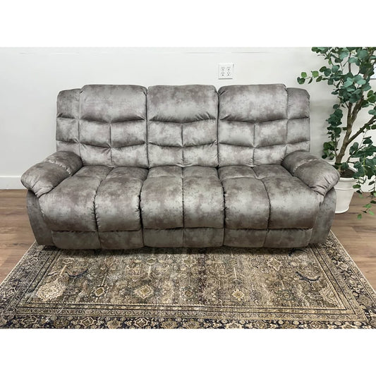 Edilmar Brown Wide Contemporary Overstuffed Manual Reclining Sofa Couch Wide Backrest NEW