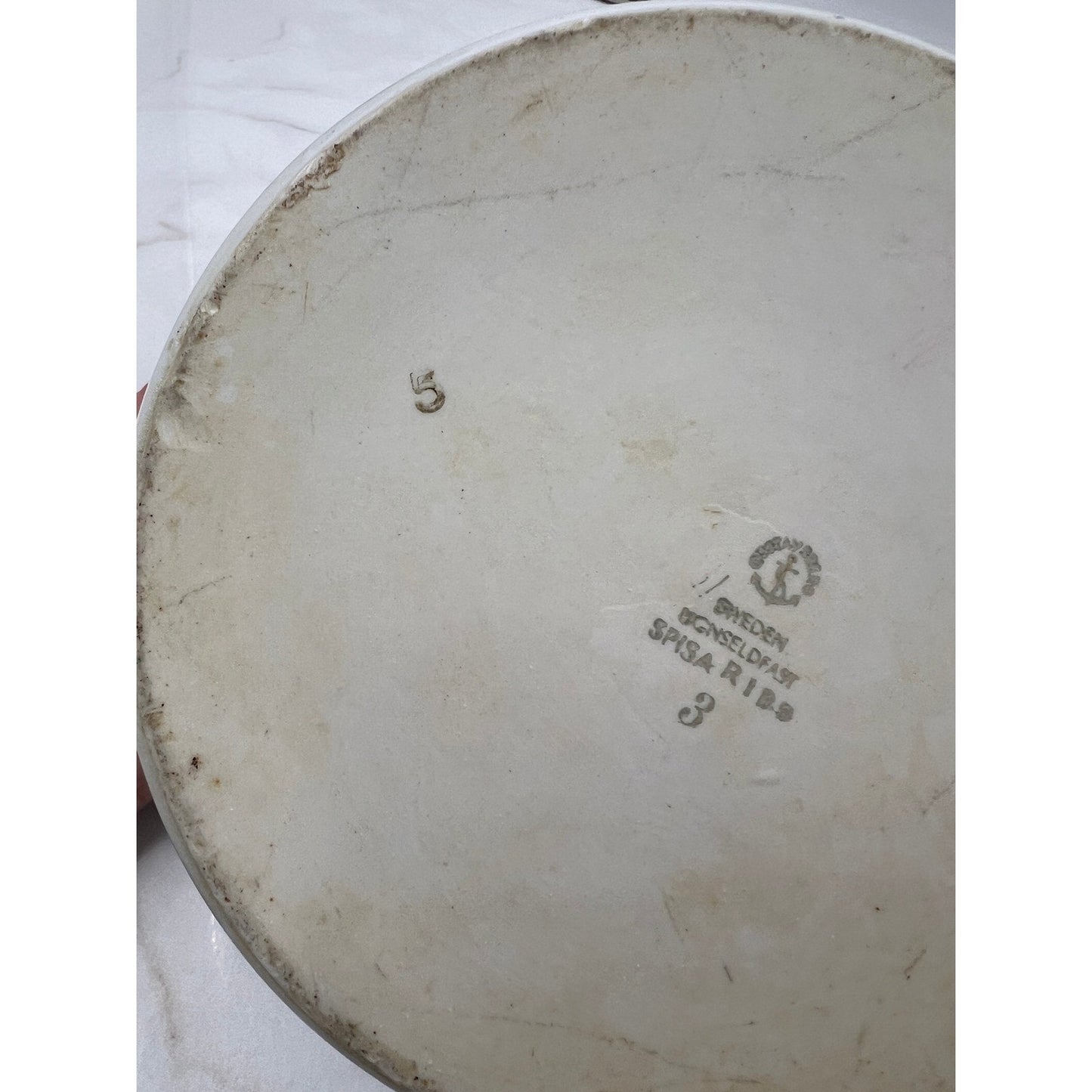 Vintage Gustavsberg Spisa Ribb Round Serving Bowl dish Stig Lindberg