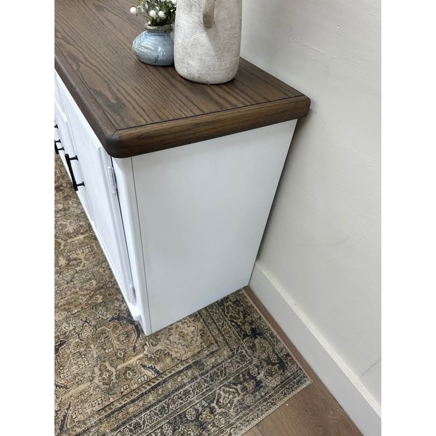 White Sideboard Buffet Cabinet with Storage Farmhouse Buffet Table w/Drawers